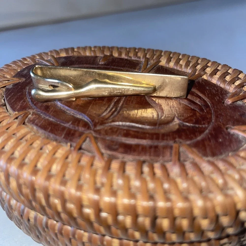 Vintage‎ Swank Basket weave Tie Bar Clip